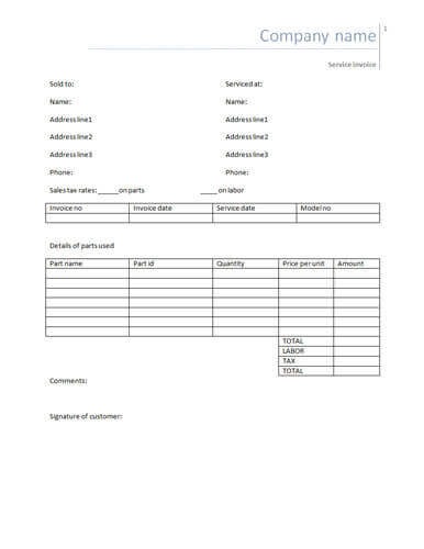 service invoice templates word   Gecce.tackletarts.co