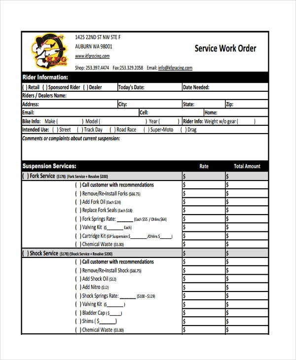 service work orders template   Boat.jeremyeaton.co