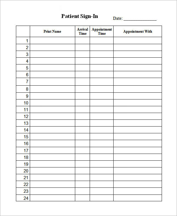 Printable Sign In Sheet | Visitor, Class, and Meeting Sign In Sheets