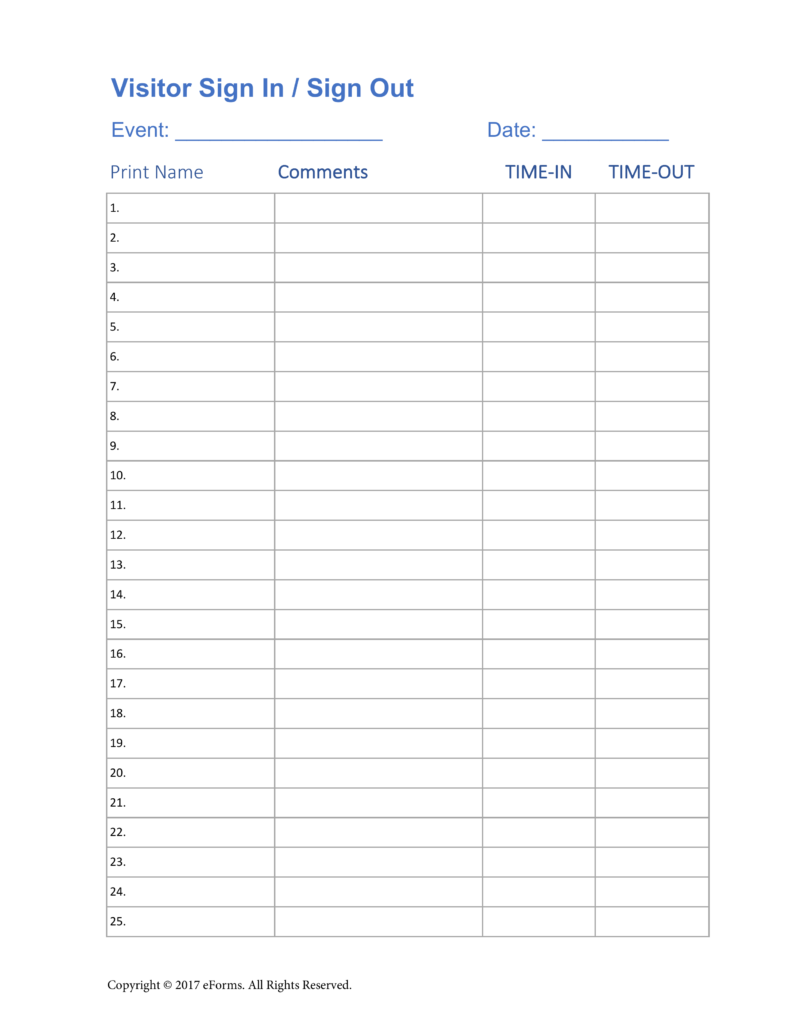 free sign in sheet templates   Tier.brianhenry.co