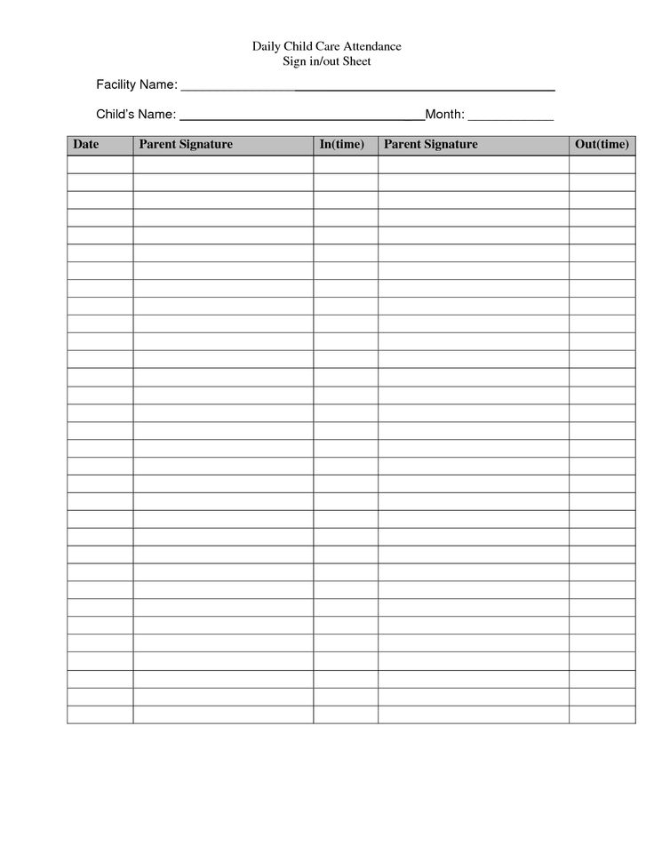 Free Printable Sign Up Sheets | Free Printable Employee or Guest 