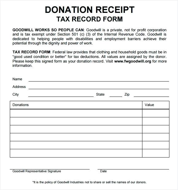 Tax Deductible Donation Receipt Template Charlotte Clergy Coalition