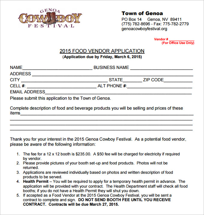 Vendor Application Form Template Charlotte Clergy Coalition