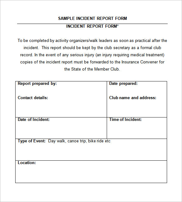 work related incident report template   Gecce.tackletarts.co