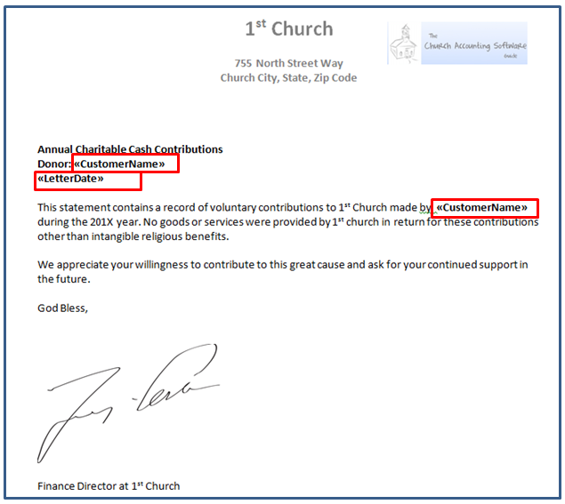 Church Contribution Letter Charlotte Clergy Coalition