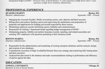Business Administration Resume Samples