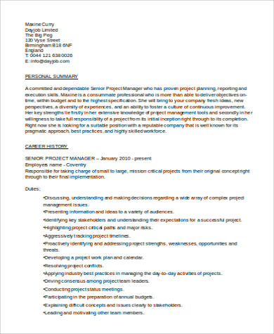 Senior Program Manager Resume Senior Program Manager Resume