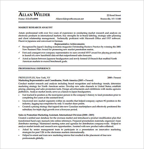 Marketing Research Analyst Resume templates Marketing Research Analyst Resume templates