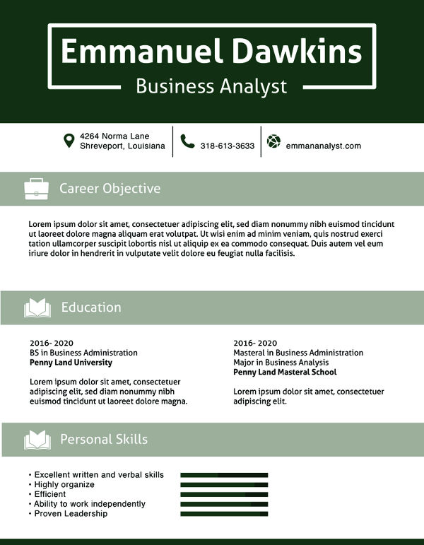 Analyst Resume templates 1 Analyst Resume templates 1