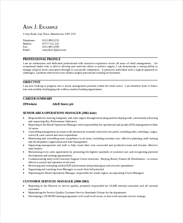 Area Sales Manager Resume Area Sales Manager Resume