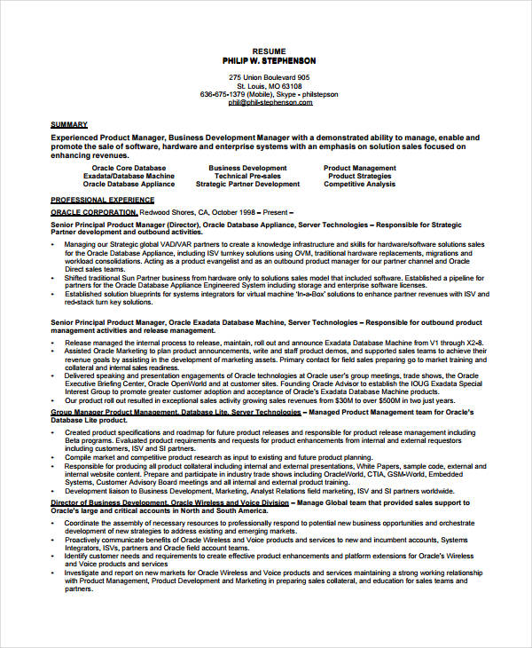 Best Product Manager Resume Best Product Manager Resume