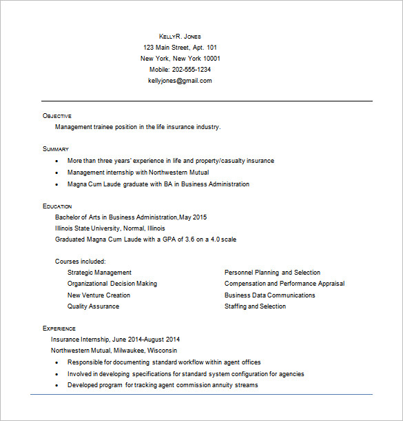 Business Administrative Resume Word Business Administrative Resume Word