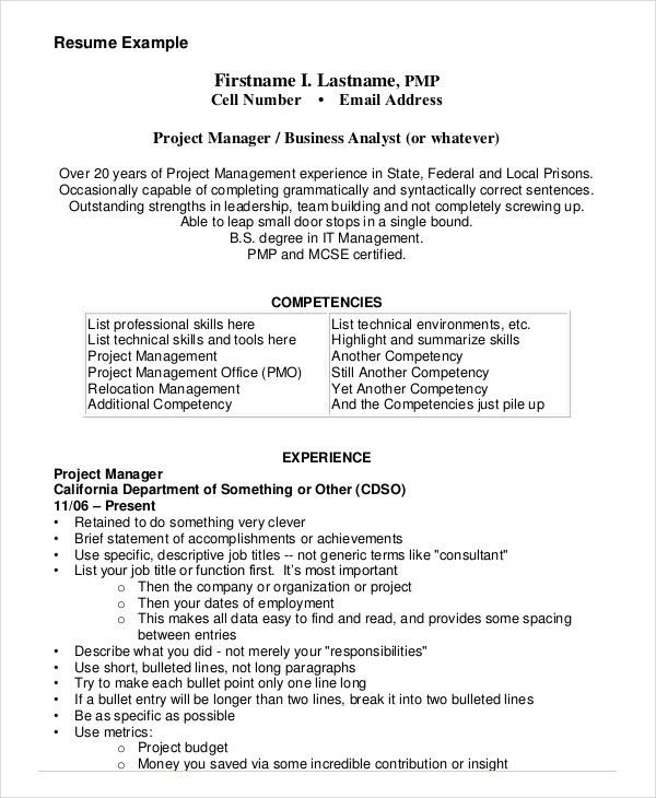 Business Analyst Project Management Resume Business Analyst Project Management Resume