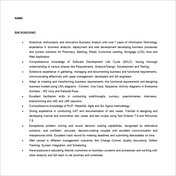 Business Analyst Resume Word Business Analyst Resume Word