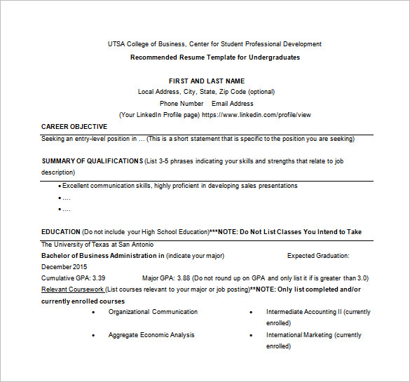 Business Resume Word Business Resume Word