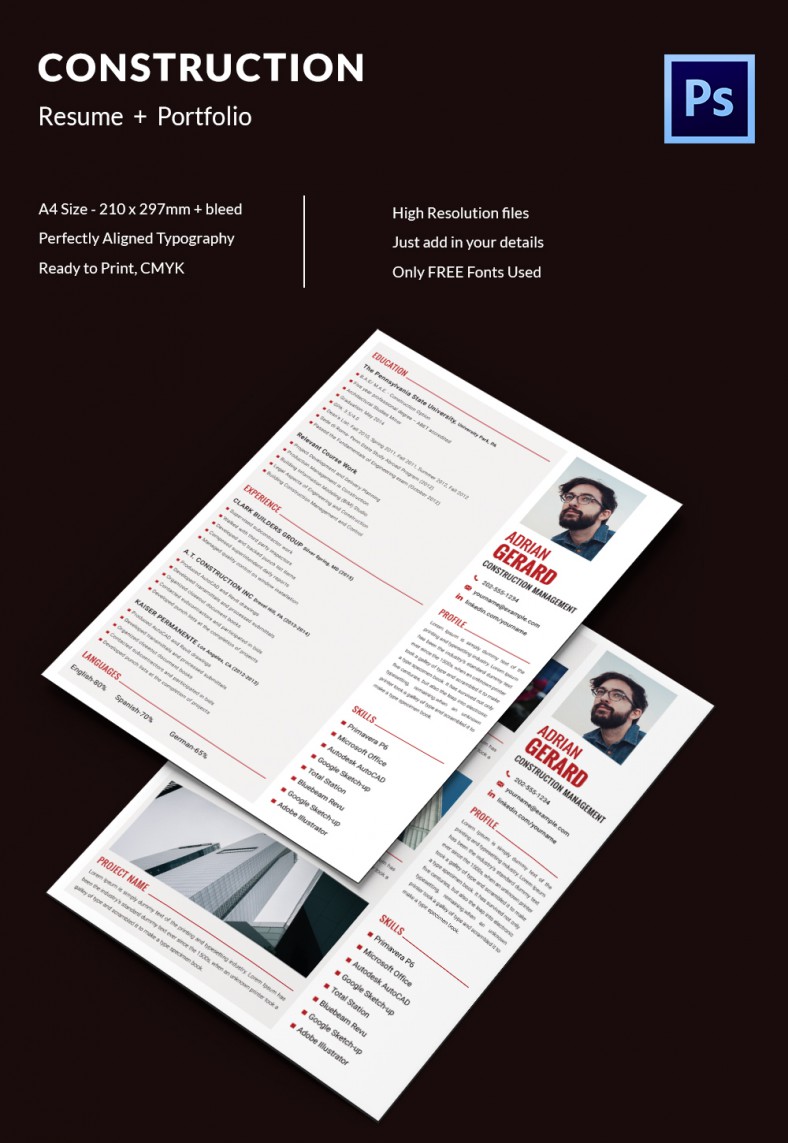 Construction Manager Resume templates 1 1 Construction Manager Resume templates 1 1
