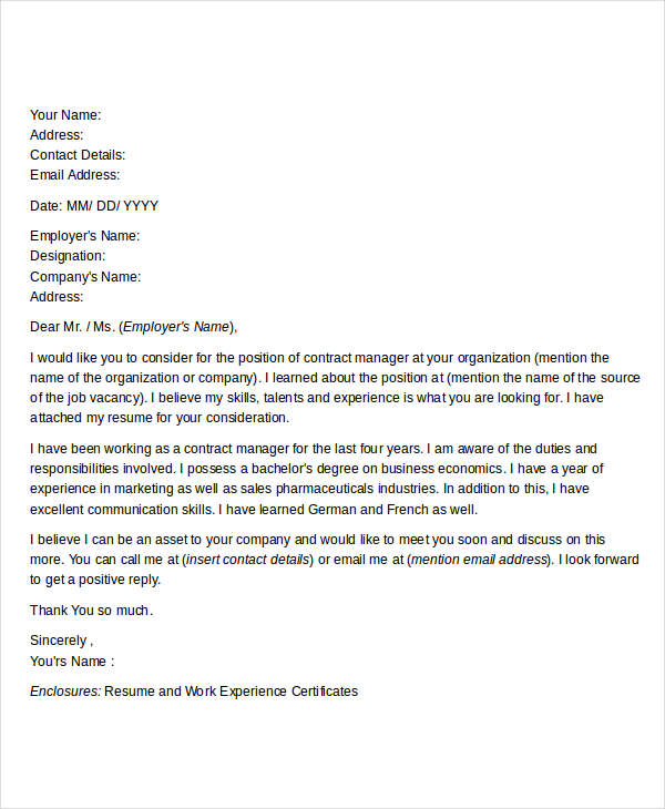 Contract Manager Resume Cover Letter Contract Manager Resume Cover Letter
