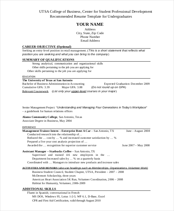 Entry Level Retail Manager Resume Entry Level Retail Manager Resume