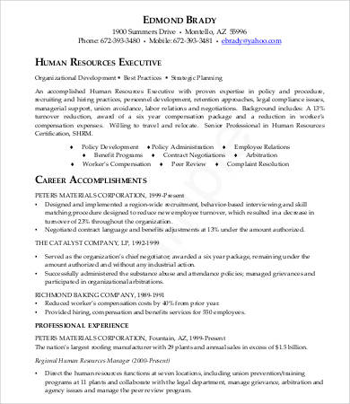 HR Executive Resume HR Executive Resume