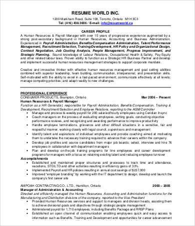 HR Manager Resume HR Manager Resume