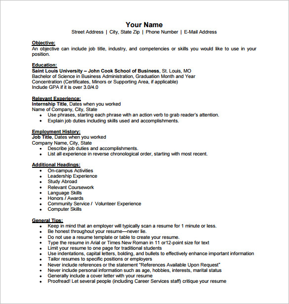International Business Resume International Business Resume