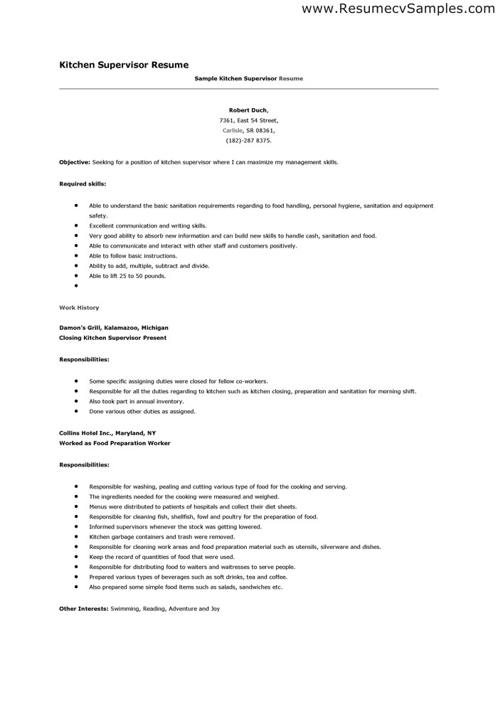 Kitchen Manager Resume Printable Planner templates Kitchen Manager Resume Printable Planner templates