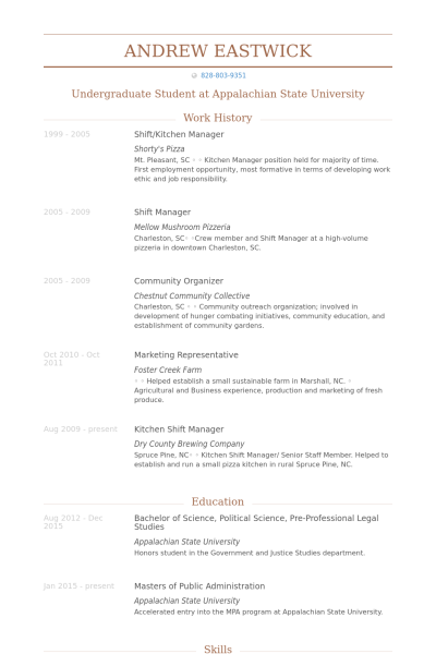 Kitchen Manager Resume example Kitchen Manager Resume example