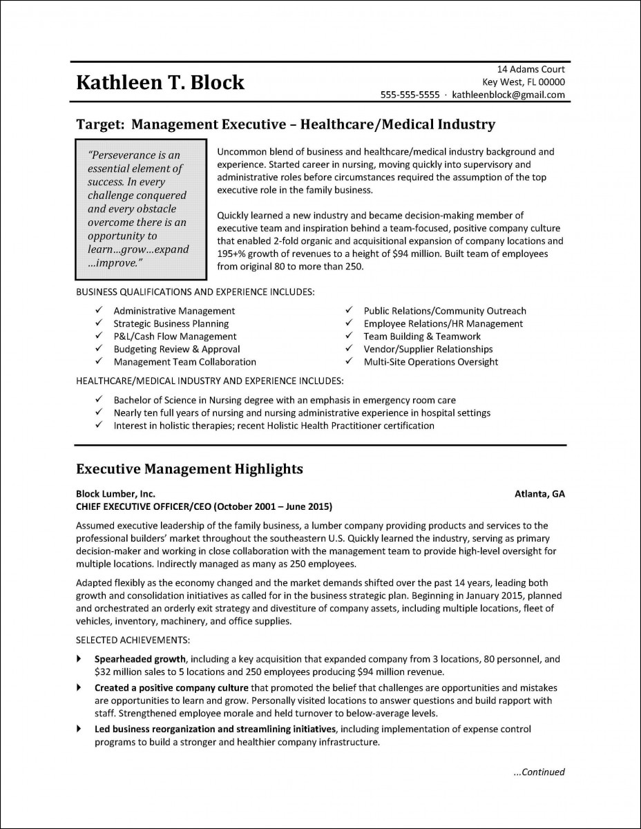 Management healthcare resume Management healthcare resume