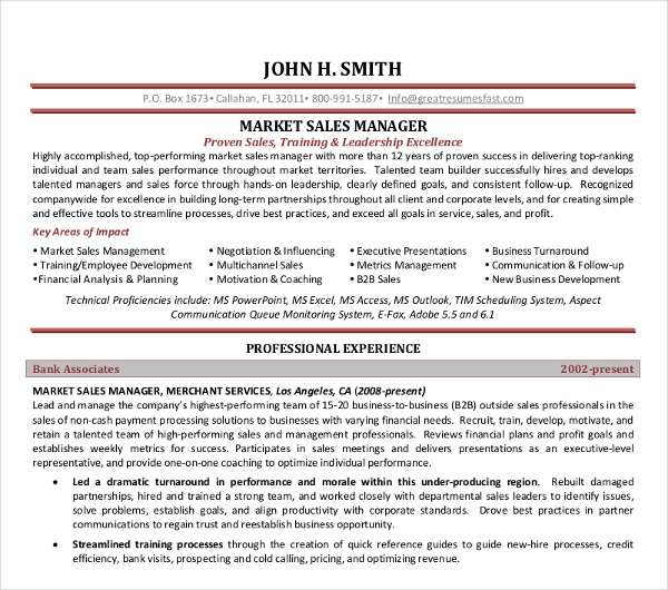Marketing Sales Manager Resume1 1 Marketing Sales Manager Resume1 1