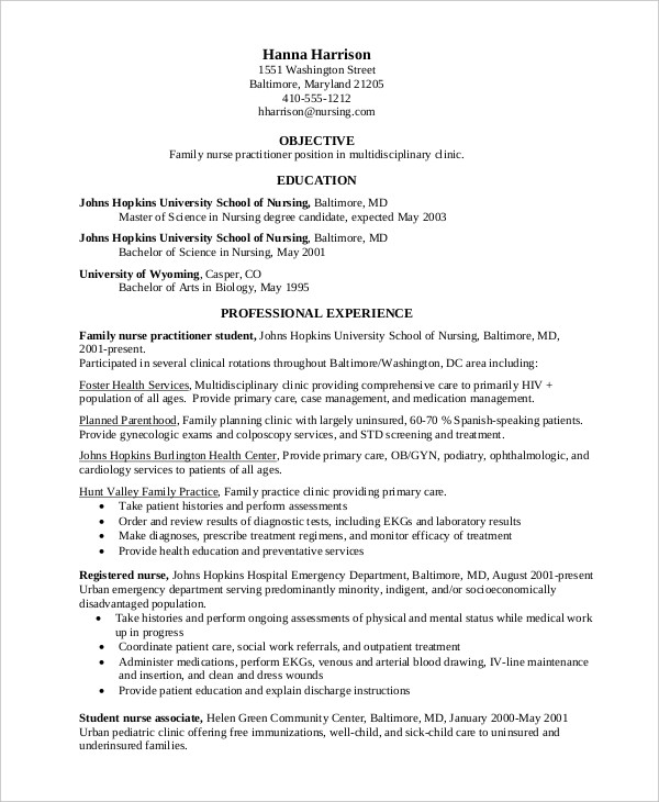 Nurse Practitioner Resume Nurse Practitioner Resume