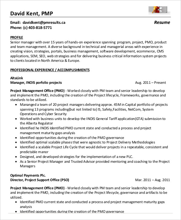 PMP Project Management Resume PMP Project Management Resume