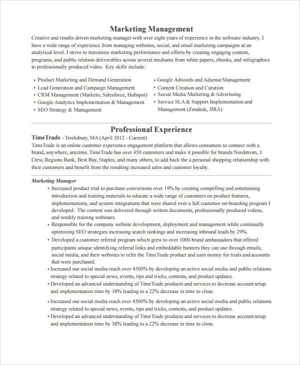 Product Marketing Manager Resume2 Product Marketing Manager Resume2