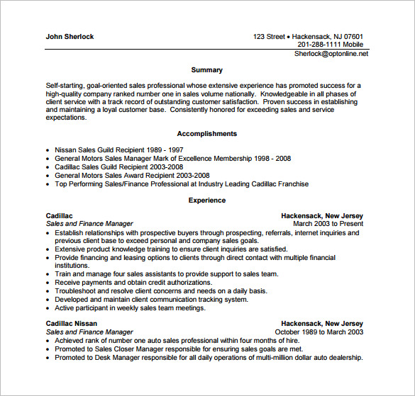 Sales Manager Resume Sales Manager Resume