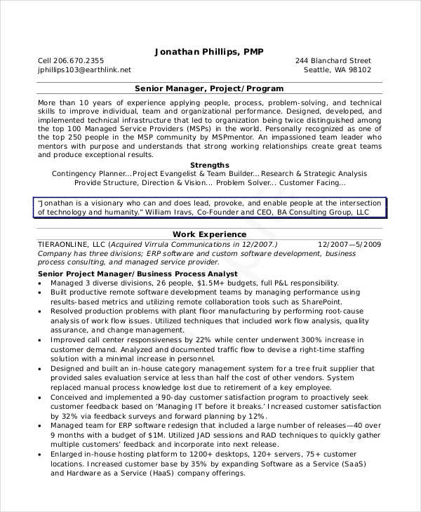 Senior IT Manager Resume Senior IT Manager Resume