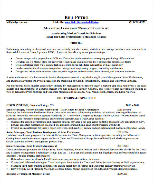 Senior Product Manager Resume 1 Senior Product Manager Resume 1