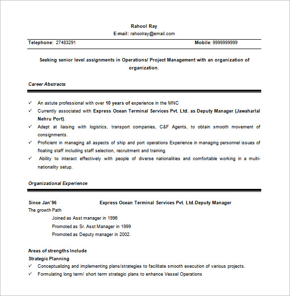 Senior Project Manager Word Senior Project Manager Word