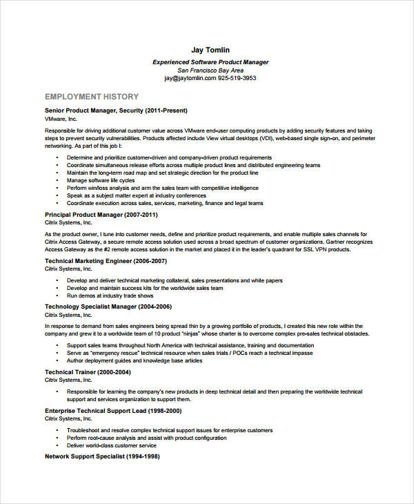 Software Product Manager Resume Software Product Manager Resume