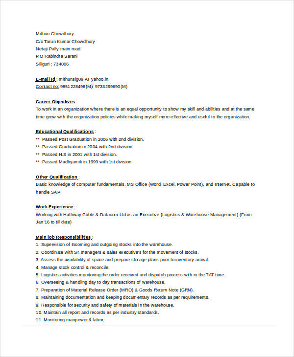 Store Manager Resume 1 Store Manager Resume 1