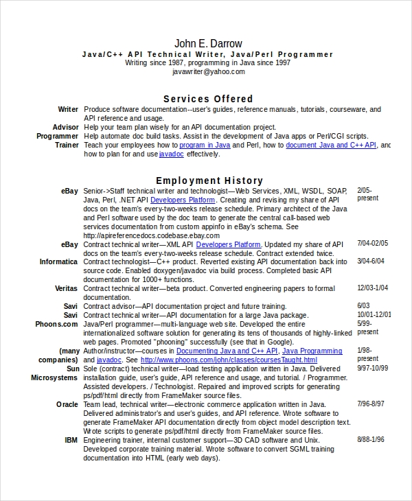 Technical Writer Resume 1 Technical Writer Resume 1