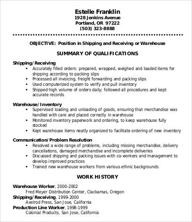 Warehouse Worker Order Picker Resume Warehouse Worker Order Picker Resume