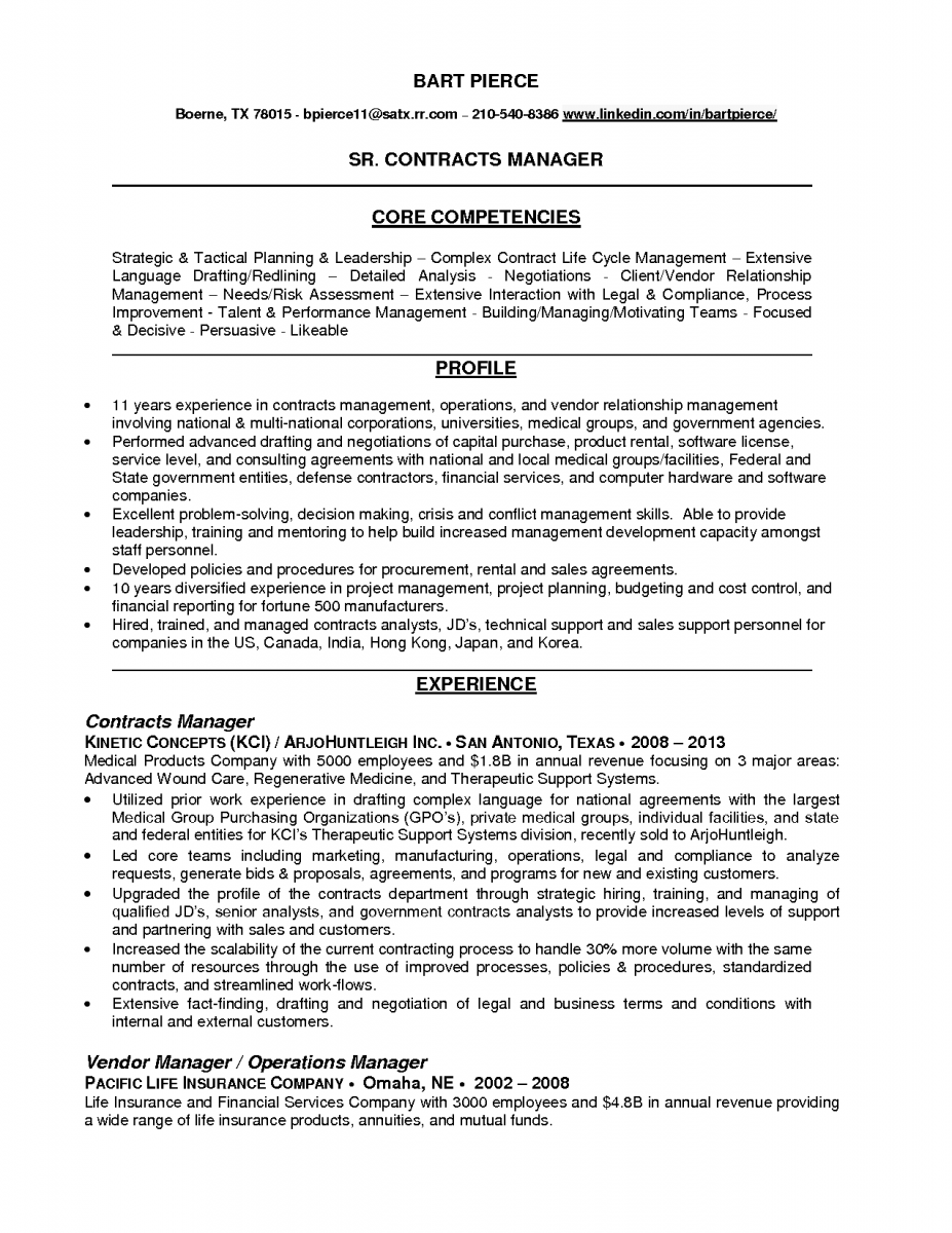 contract manager resume example contract manager resume example