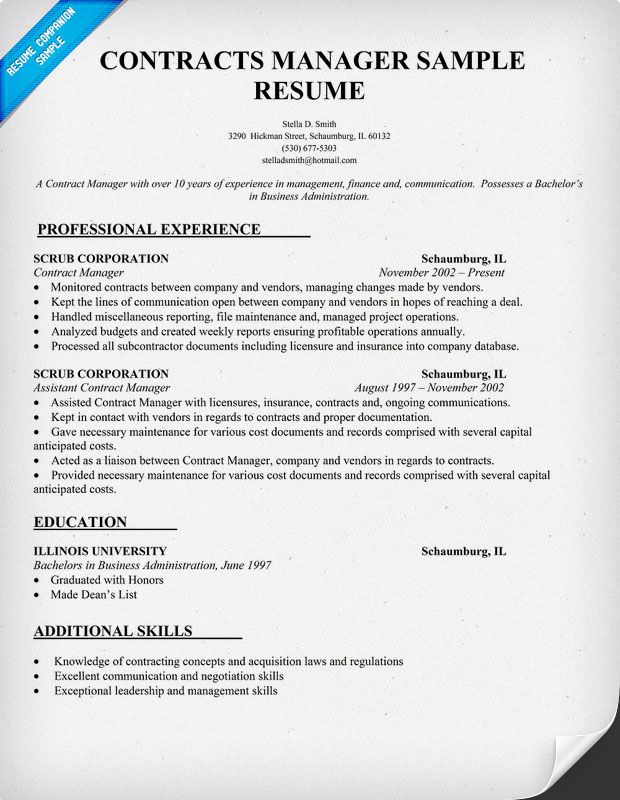 contracts manager resume sample template contracts manager resume sample template
