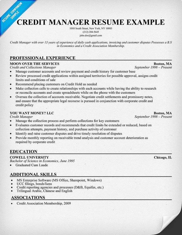 credit loan manager resume credit loan manager resume