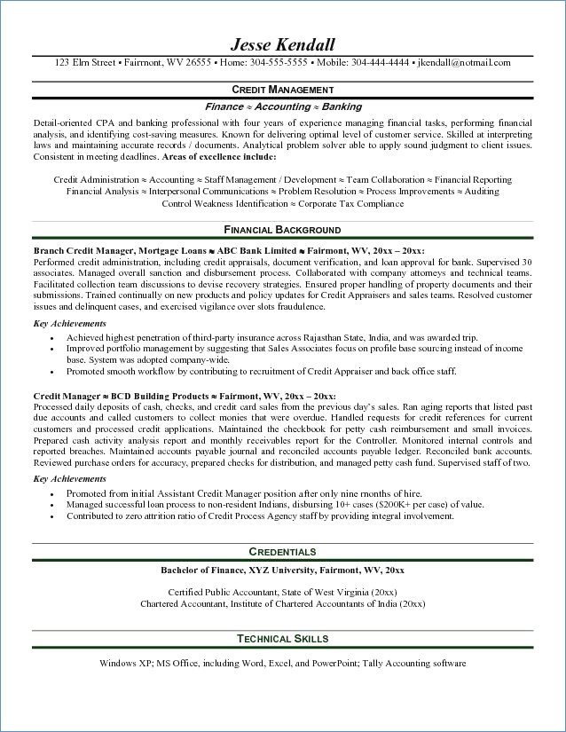 credit manager resume credit manager resume