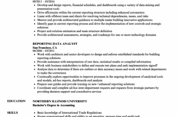 data analyst resume sample