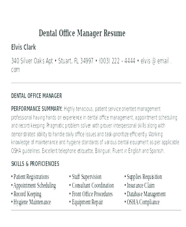 dental office manager resume dental office manager resume