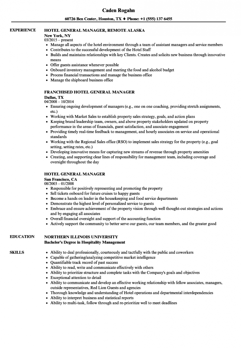 hotel general manager resume sample hotel general manager resume sample