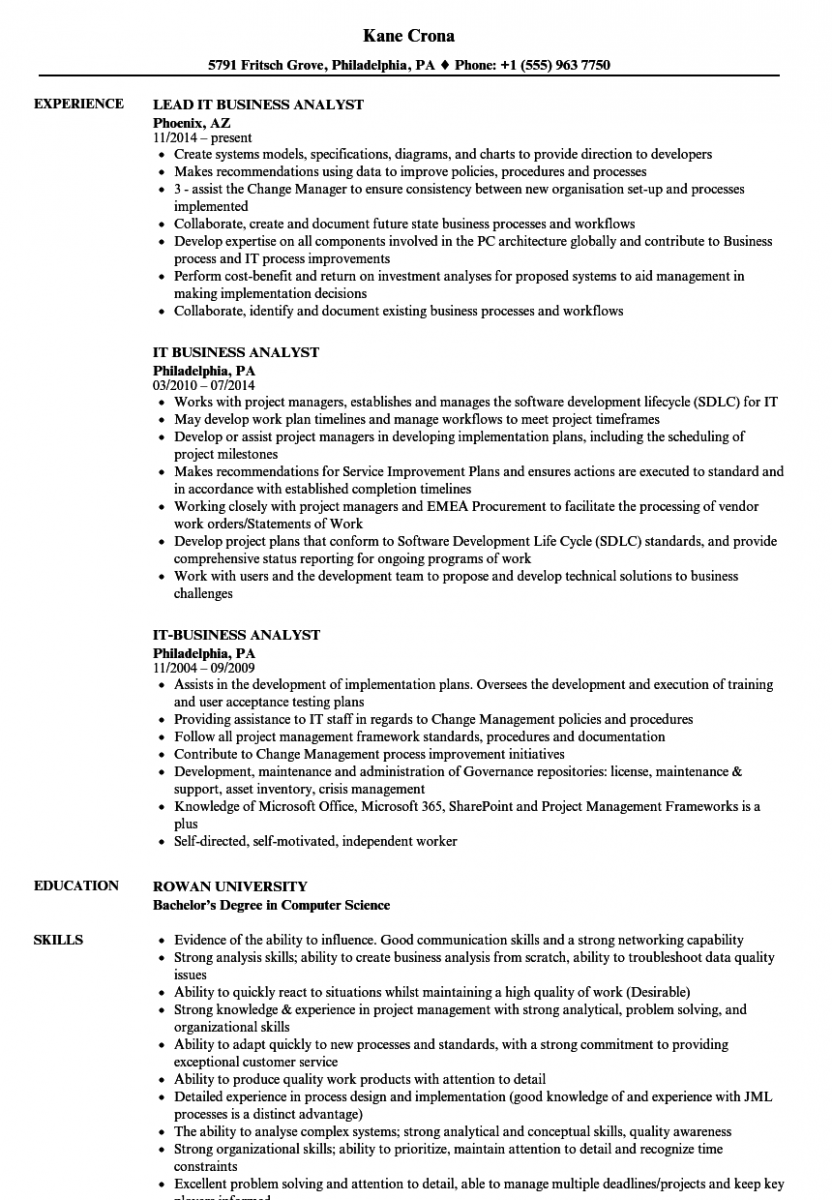 it business analyst resume sample it business analyst resume sample