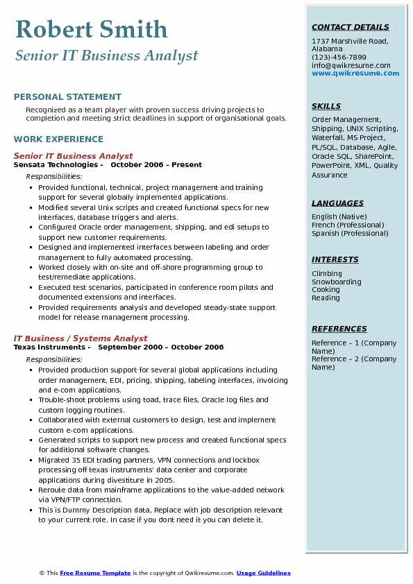 it business analyst resume it business analyst resume