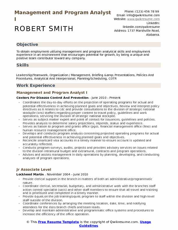 management and program analyst resume management and program analyst resume